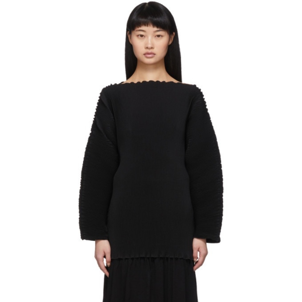 Toteme Black Gathered Azores Plisse Top xs